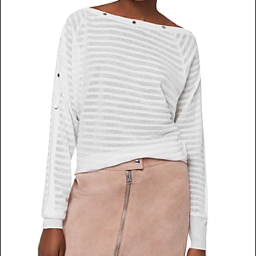 🖤All Saints | White Elle Snap Detail Sweater!!